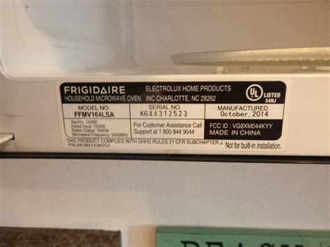 frigidaire gas range serial number location